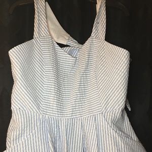 Seersucker Easter Dress with Cut Out & Bow Detail